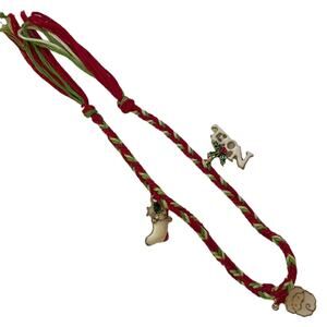 Friendship Bracelet Red Green Handmade Christmas Holiday Bracelet